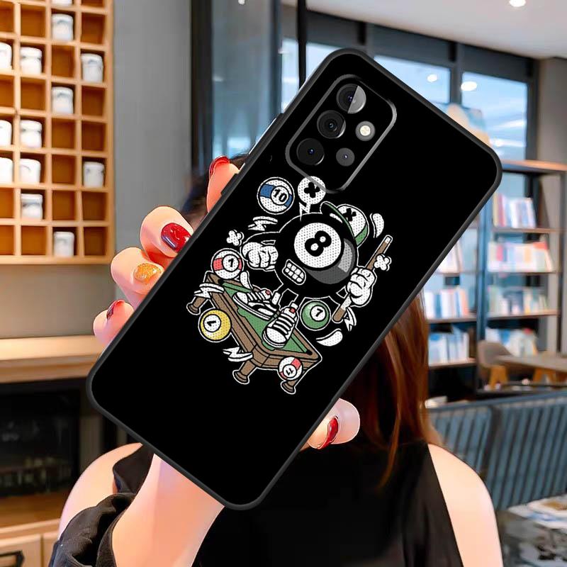 Billiards Snooker 8 Ball Case For Samsung Galaxy A33 A06 A05 A16 A26 A36 A56 A32 A52 A15 A53 A13 A34 A54 A14 A35 A55