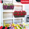 Flowerpot Balcony Box For Balustrade Terrace Flowers Gray 40Cm 4 Pcs