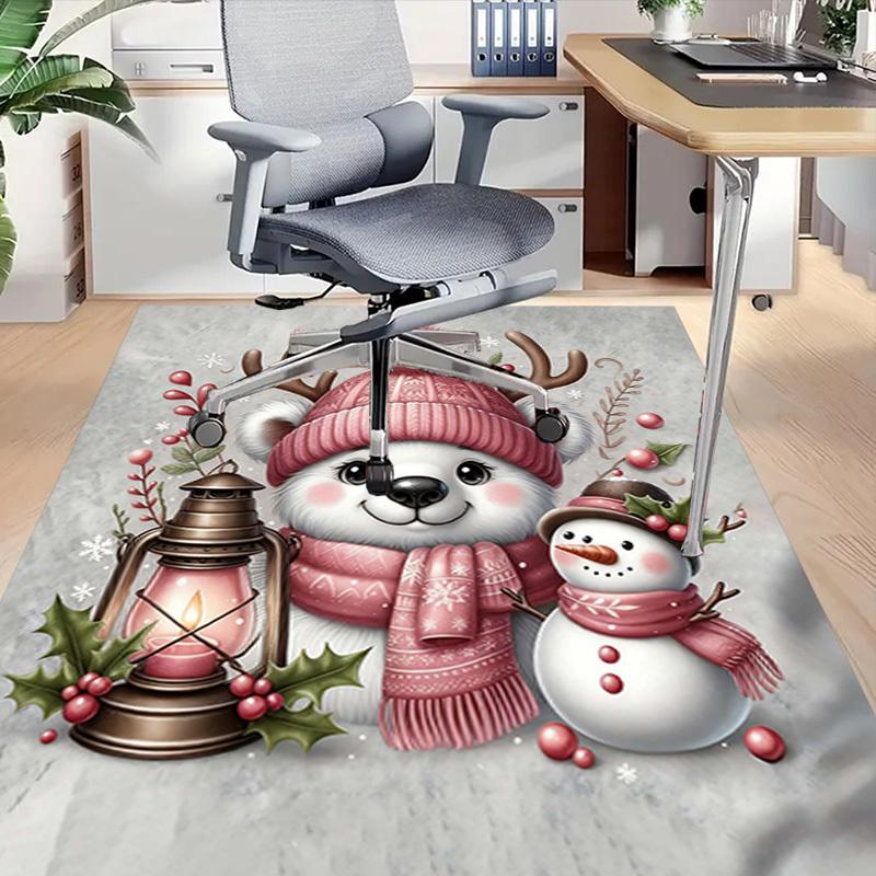 1PC Polar Bear, Snowman Extra Large Non Slip Floor Carpet, Office, Family, Studio   Large Area Rug Indoor Rugs, Bold Statement Piece