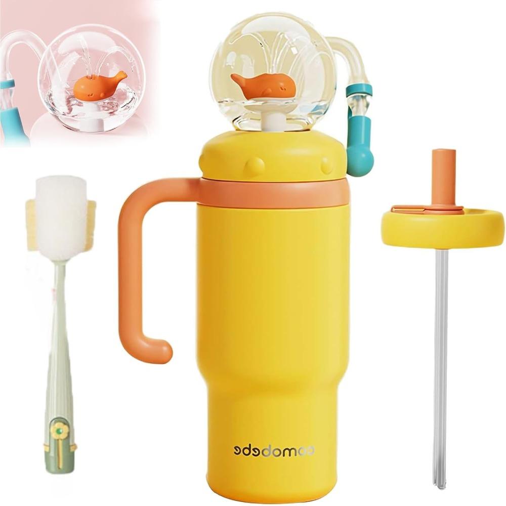 Double Drinking Lid Insulated Water Bottle Leak Proof Whale Cup Creative Gift Drinking Cup