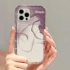 Simple Purple Smudge Artistic Sense for iPhone17PorMax Mobile Phone Case 16pro Apple 14 Couple 15