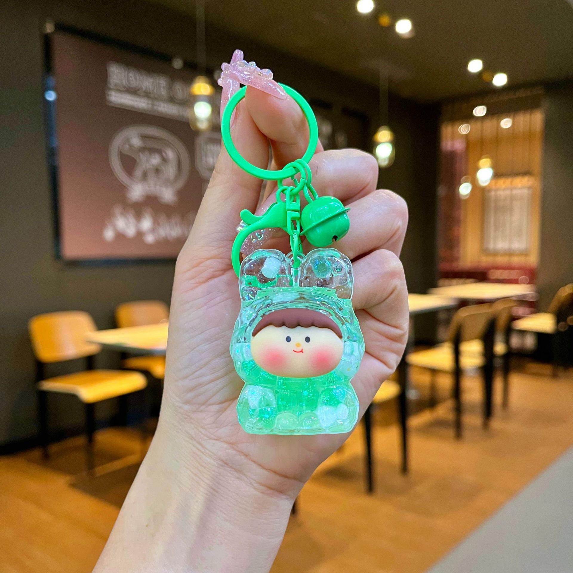 

Подвеска-брелок с изображением кролика мечты из акрила и зыбучих песков с масляной пропиткой - мультяшный подарочный шарм Lobster Clasp Style