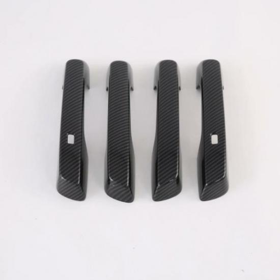 Carbon Fiber 4PCS Exterior Door Handle Cover Trim For Hyundai Venue 2019-2022
