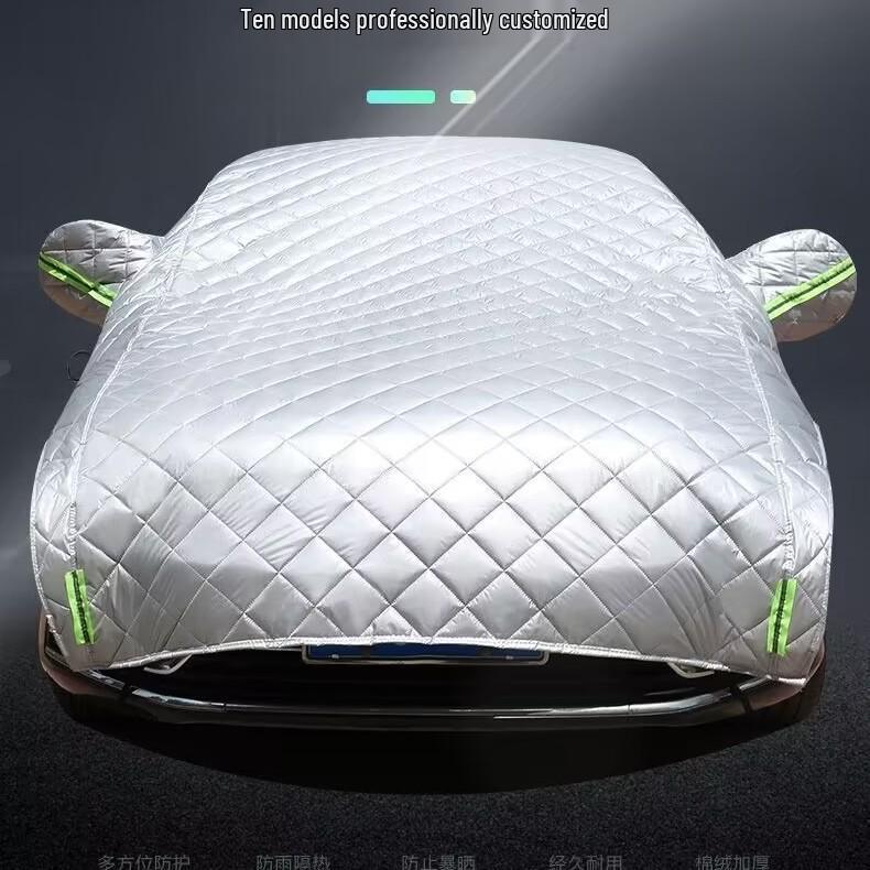 Verdickte Baumwoll-Steppdecke Autoabdeckung: Hagelschutz, Halbabdeckung