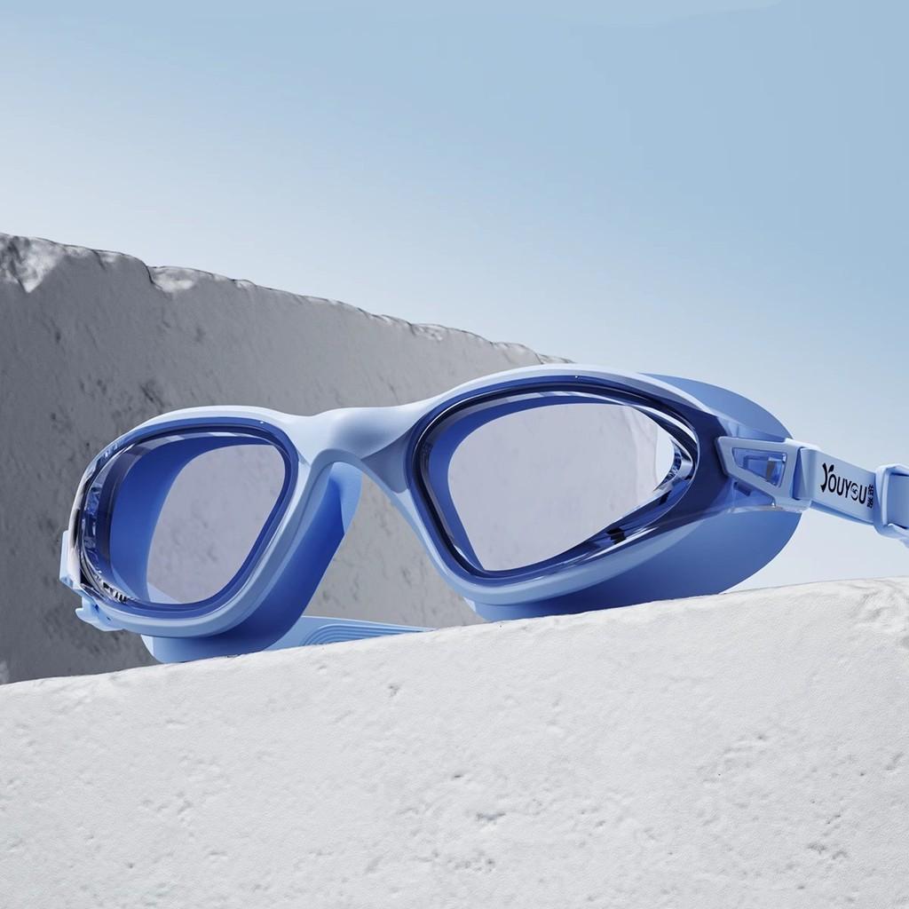 Waterproof Antifog Mens Swimming Goggles With Prescription Pc Lenses For Adults