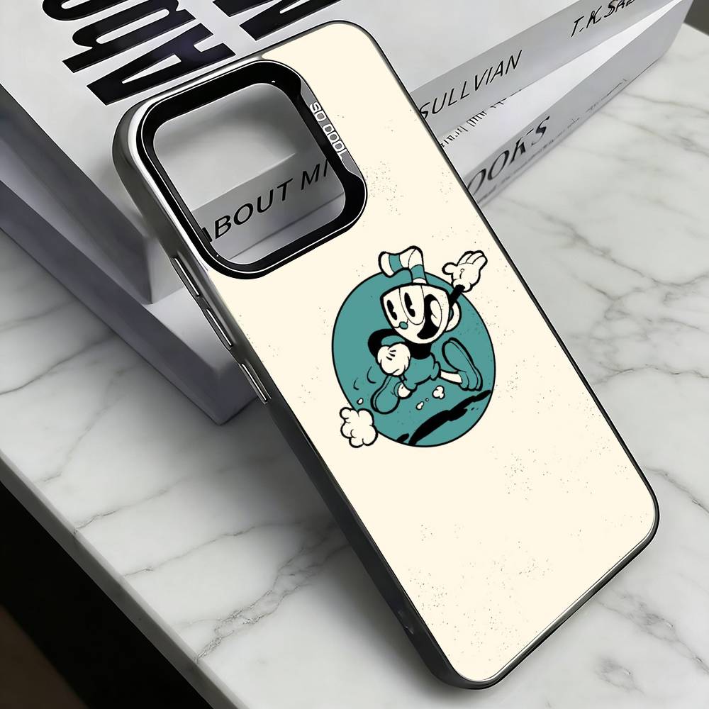 Game Cuphead   Phone Case For iPhone 17,16,15,14,13,12,11 Plus,Pro Max,XS,Colored Silver Plated Inside Cover