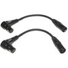 CESS-041 Right Angle Female XLR to Straight Male XLR Plug Cable, 3-Pin to 3-Pin, 2-Pack