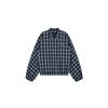 We11done Fw26 College Style Drop Shoulder Loose Fit Coach Plaid Jacket Unisex Jacket WD-JP2-26-027-U-BL