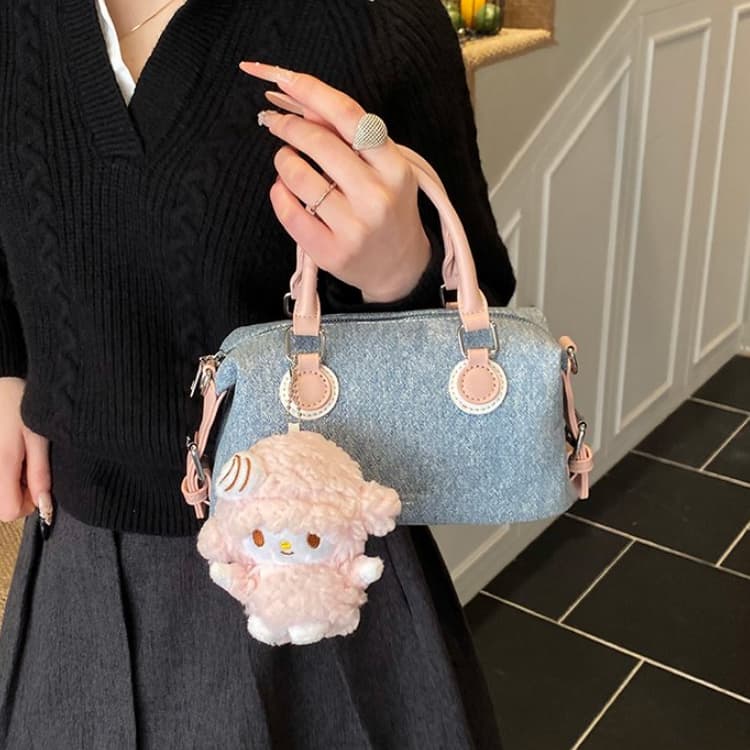 Denim Mini Boston Bag Women's Shoulder Crossbody Bag