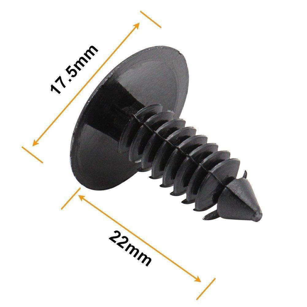 MANSHU 200 Pcs Car Plastic Trim Boot Rivets Push Clip Fastener, 6.4Mm Hole Push Retainer Bumper Fender Shield Clips, Automotive Plastic Push P Bumper