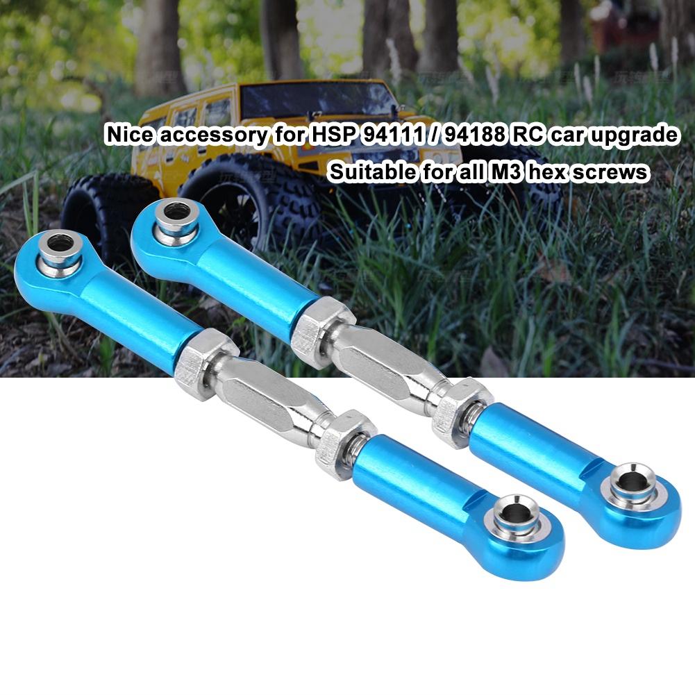 CNC Machined Aluminium Alloy Steering Linkage Rod RC Car Upgrade Accessory Parts (Blue)