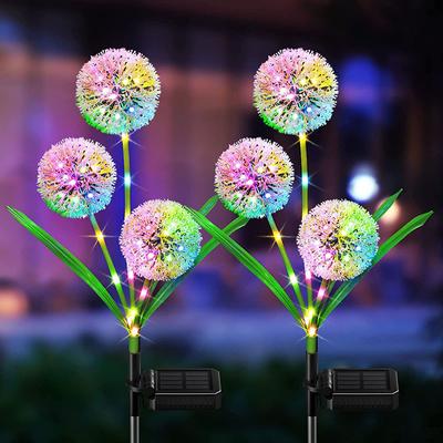 3 cabeça dandelion flor solar led luz ao ar livre jardim gramado lâmpadas para jardim rua gramado estacas lâmpadas de fadas quintal