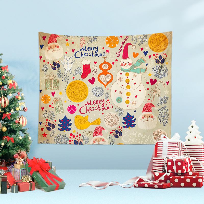 Christmas Tapestry Cross-border New Christmas Party Hanging Cloth Santa Claus Background Fabric