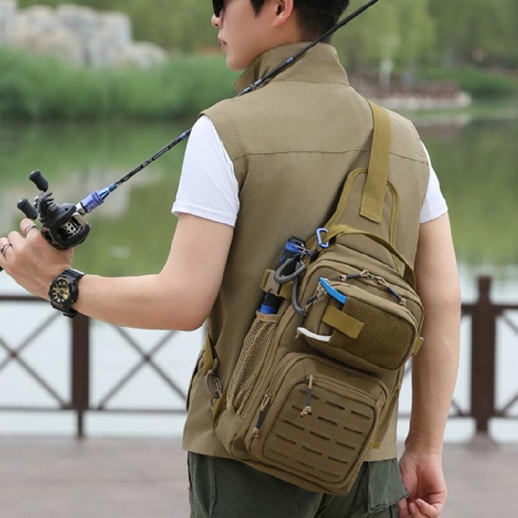 Fishing Backpacks Single Shoulder Bag Large Capacity Crossbody Fishing Tackle Bag Water Resist Fishing Gear Storage Bag