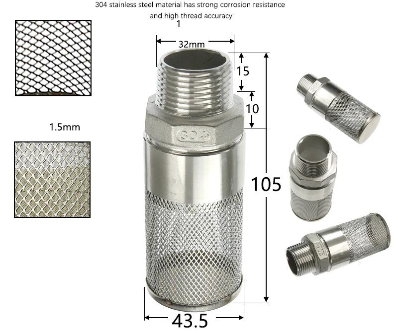 304 Stainless Steel Female Thread Filter Mesh Filter Circular Filter Head