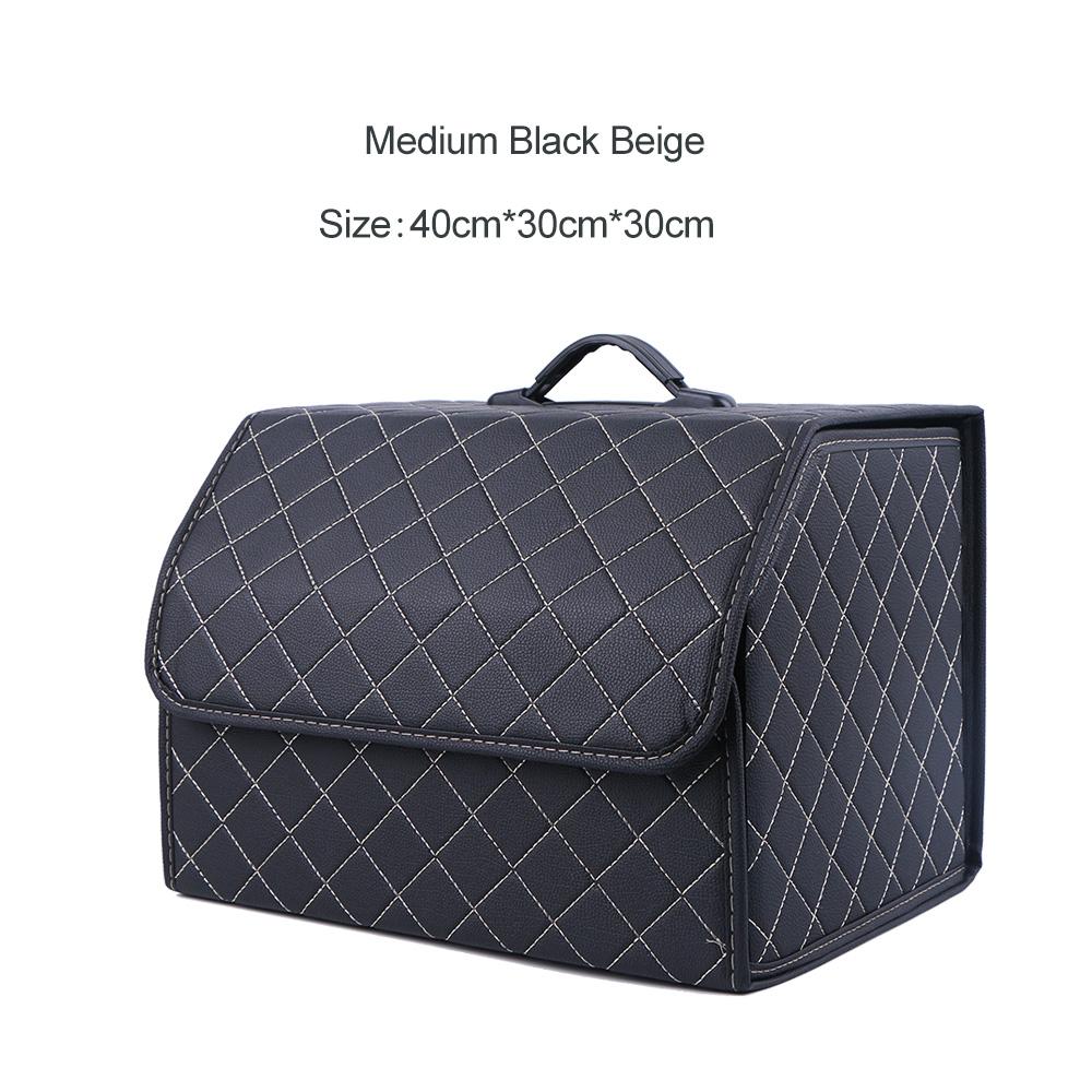 Car Trunk Organizer Box PU Leather Auto Multiuse Tools Storage Bag Folding for Camping and Picnics Car Accessories