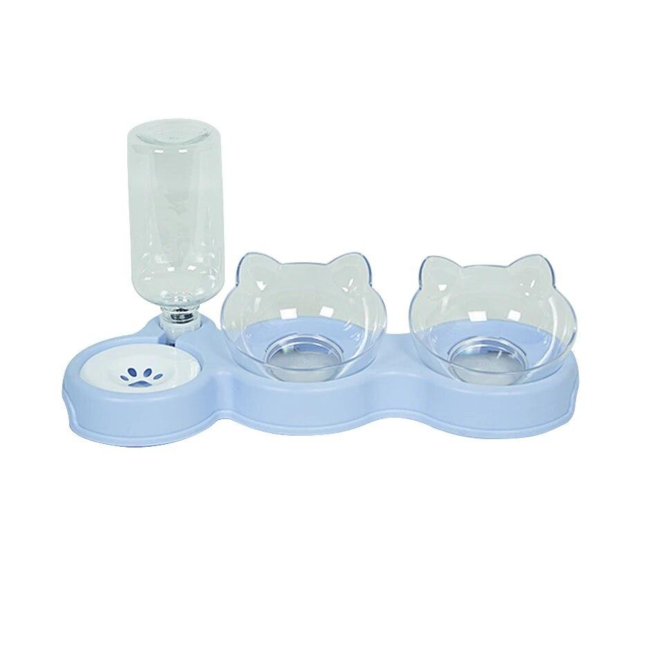 Pet Automatic Water Feeders Elevated Bowls for Cats and Dogs Durable Double Bowl Elevated Cat Feeding and Drinking Pet Supplies