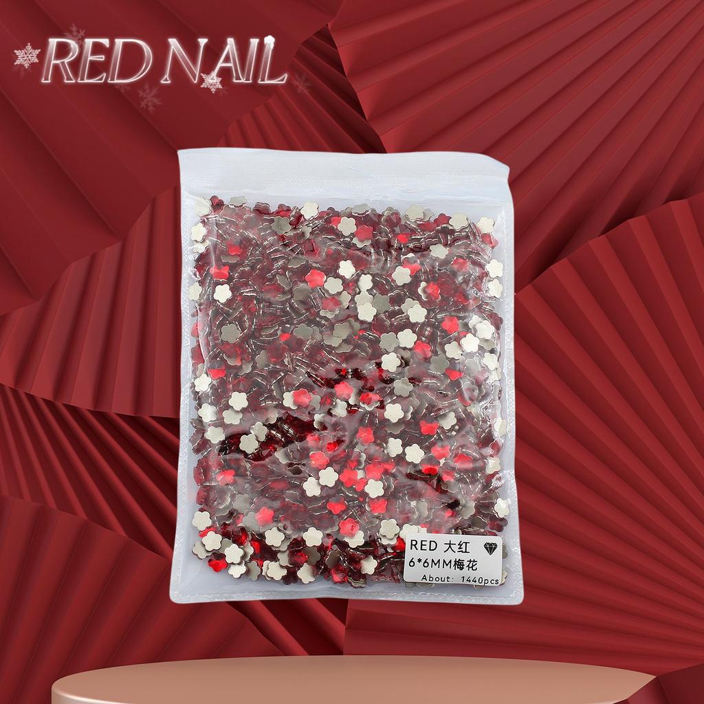 Pachet întreg de Crăciun de Anul Nou, mic, mare, roșu, fund plat, formă specială, diamant, artă pentru unghii, ornament pentru unghii, diamant roșu în formă specială