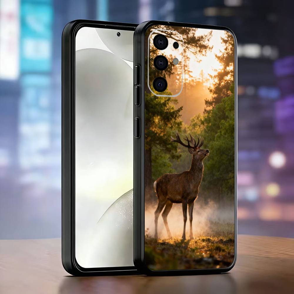 

Чехол для телефона Охота на оленей Для Samsung S25, S24, S21, S22, S23, S30, Ultra, S20, Plus, Fe, Мягкий силиконовый черный чехол Samsung S105G