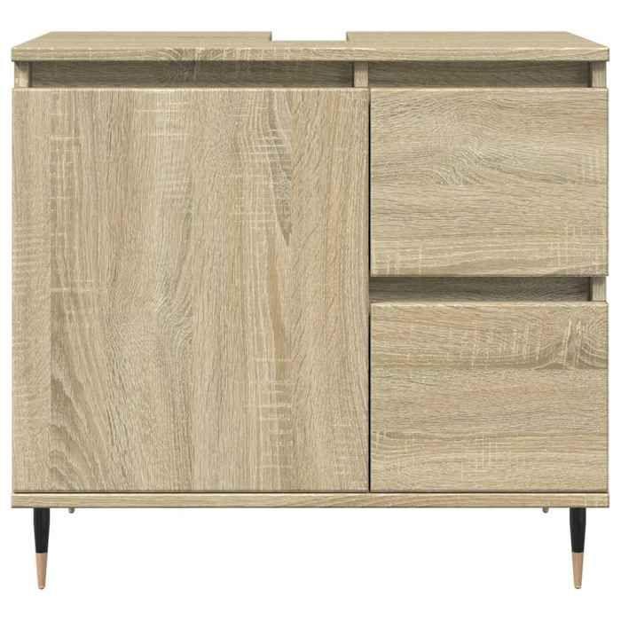VidaXL Bathroom Vanity Cabinet Sonoma Oak Engineered Wood, Under Sink Cabinet,,, Bathroom Furniture 849676