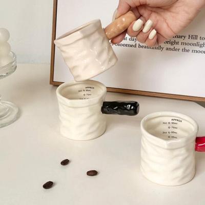 Pichet à lait 3 oz/90 ml, tasse à expresso, tasse à mesurer en céramique avec échelle, tasse à mesurer exquise en céramique pour café, tasse d'extraction, pichet à lait