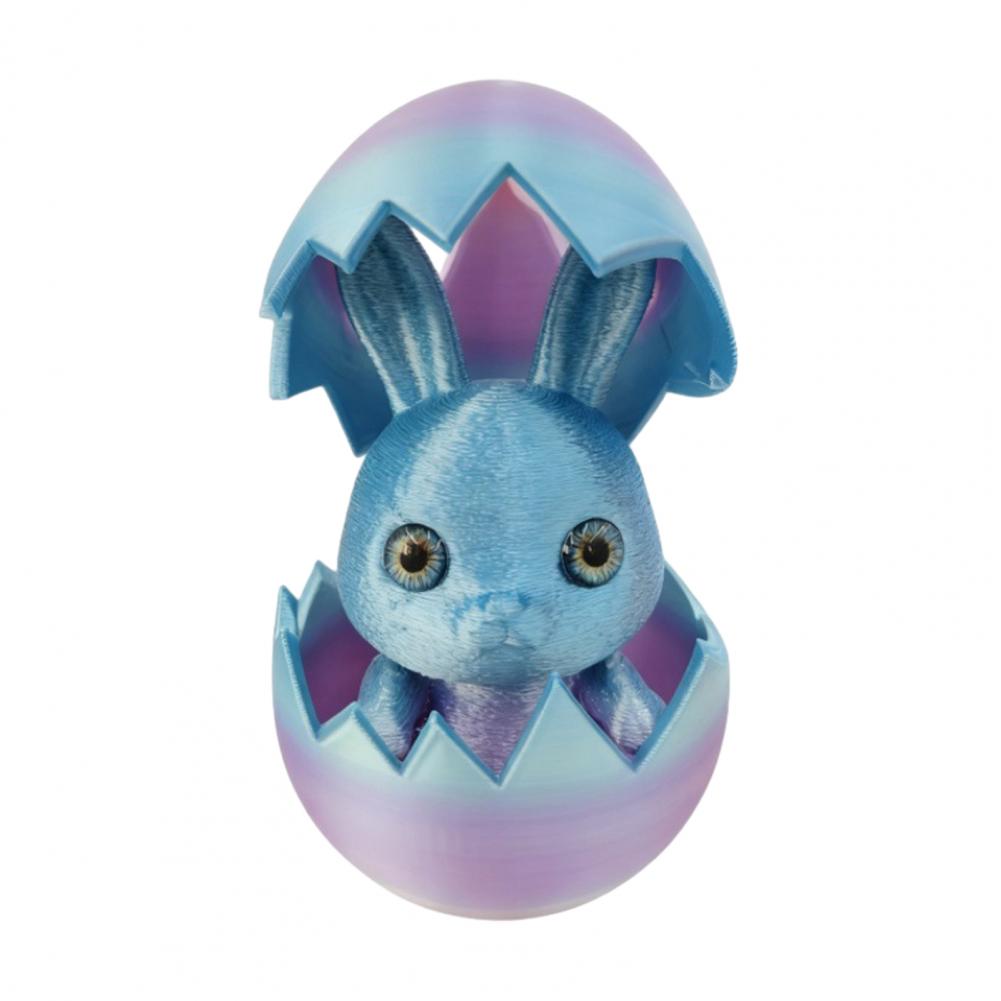 3d Printed Egg Decoration Easter Egg Ornament Easter Bunny Ear Egg Ornament with Detachable Figurine 3d Printed Holiday