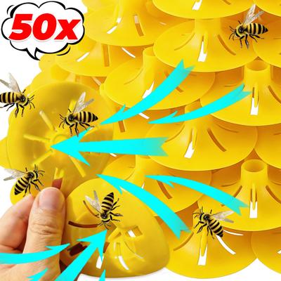 50/5x Wasp Trap Flower-shaped Funnel Flying Insect Control Tools Reusable Bee Catcher Household Garden Traps Beekeeping Tool