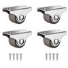 Living Room Silver Small Casters Rubber Casters Smooth Rolling Silent Operation Easy Installation Multi-surface Use
