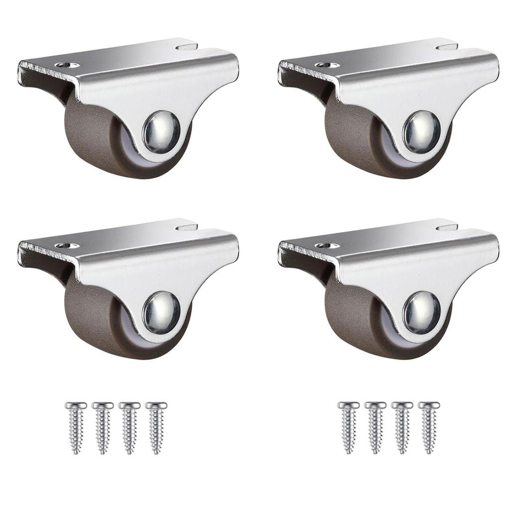 Living Room Silver Small Casters Rubber Casters Smooth Rolling Silent Operation Easy Installation Multi-surface Use