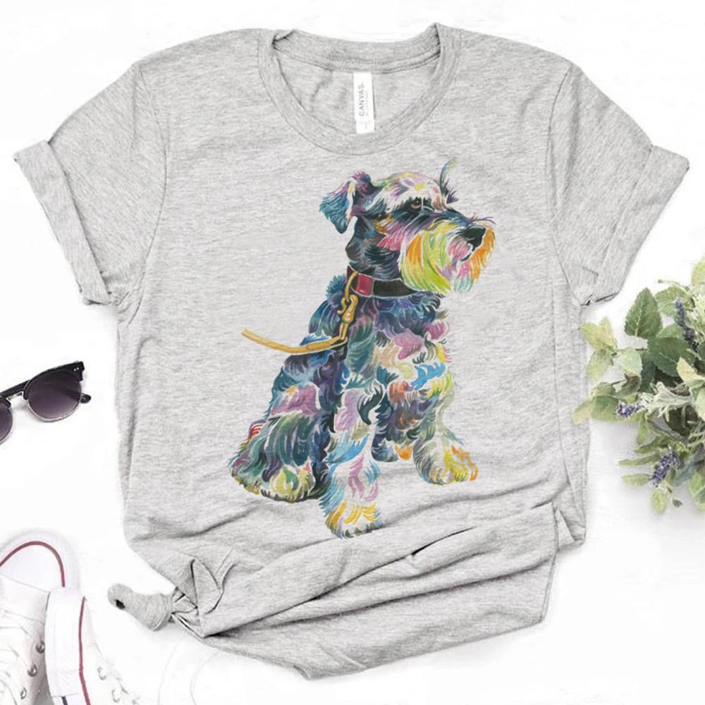 

Футболка с изображением шнауцера женская аниме футболки женская смешная уличная одежда 4XL