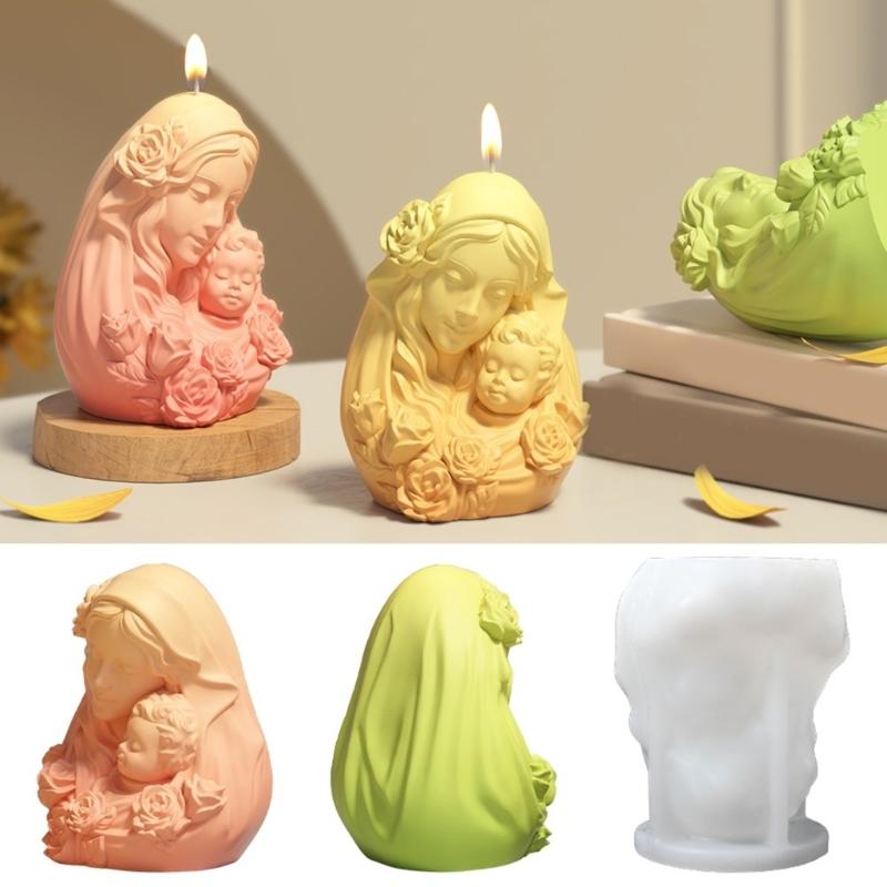Mother Baby Shape Silicone Molds Gypsum Silicone Molds for Candle Soap Making Fondant Silicone Mould Epoxy Resin Molds