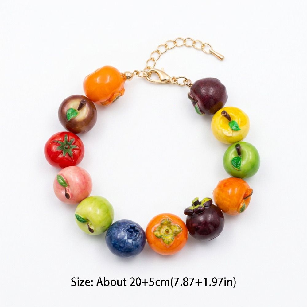 Resin Beads Bracelet Beaded Summer Bohemian Jewelry Simulation Fruit Bracelet Vacation Accessories