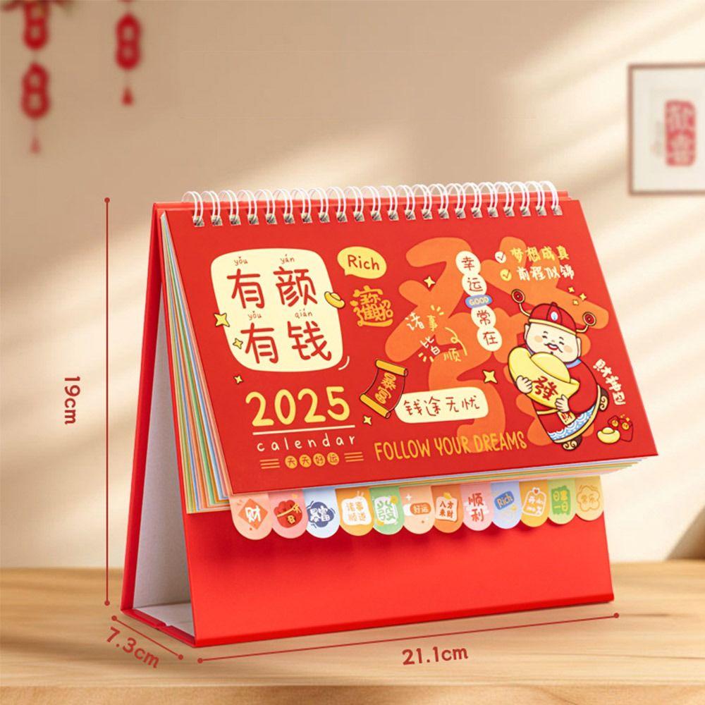 Paper Snake Year Desk Calendar China Style Desktop Flip Calendar New Standing Desktop Calendar