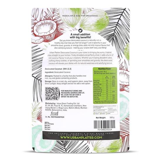 Urban Platter Desiccated Coconut (Unsweetened), 500g