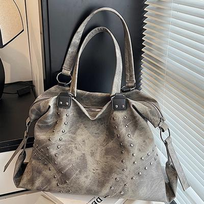 Herbst 2025 neue Mode Nieten-Schultertasche große Kapazität Tragetasche Damen Hochwertig Lässig Pendler Achseltasche