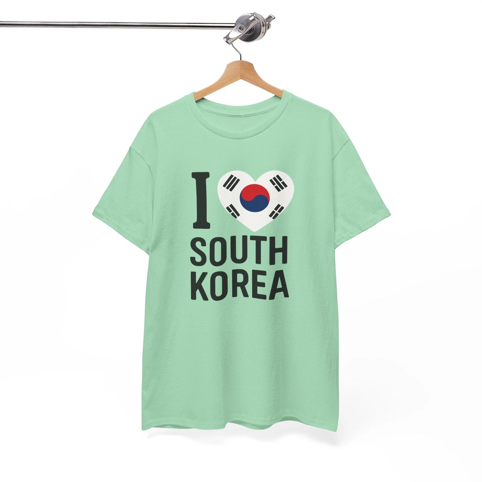 

I Love South Korea Heavy Cotton Tee, Korean Pride Shirt, Travel, Asia Apparel S
