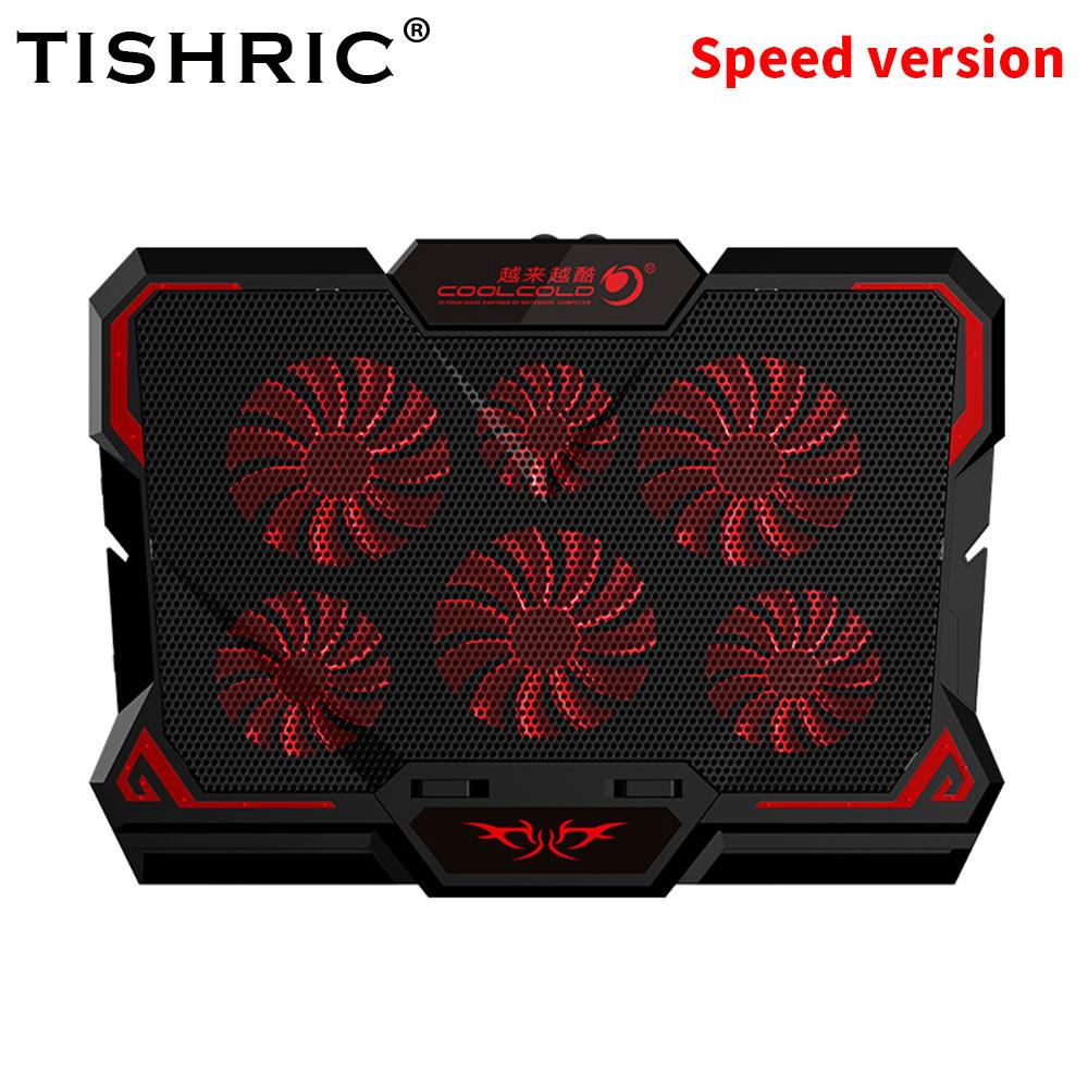 

TISHRIC Gaming Laptop Cooler Base Notebook Fan Stand Cooling Radiator Silent Cooling 6 Fan 2 USB Port Laptop Accessories Version2