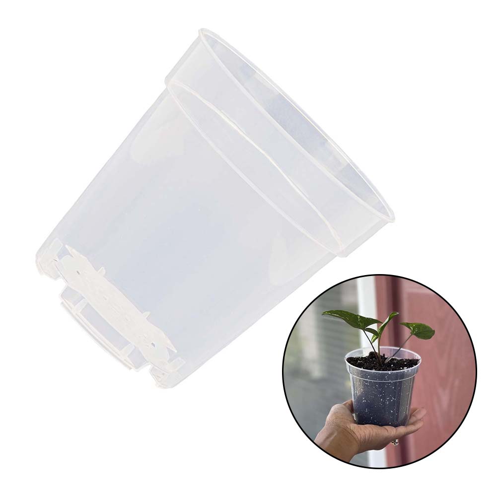 10pcs Clear Planting Pots for Effective Indoor Gardening Designed for Efficient Drainage and Healthy Plant Growth