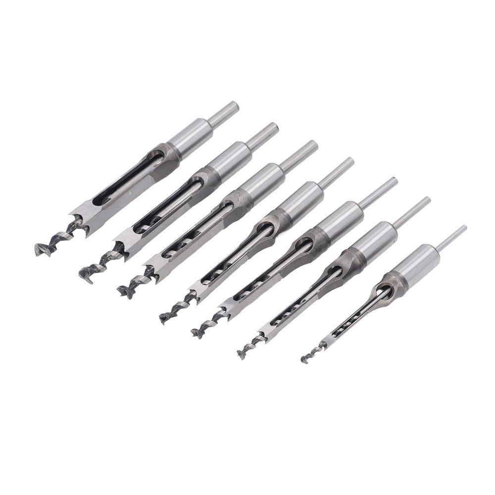 7pcs Bearing Steel Square Hole Drill Bit Woodworking Drill Bits Woodworking
