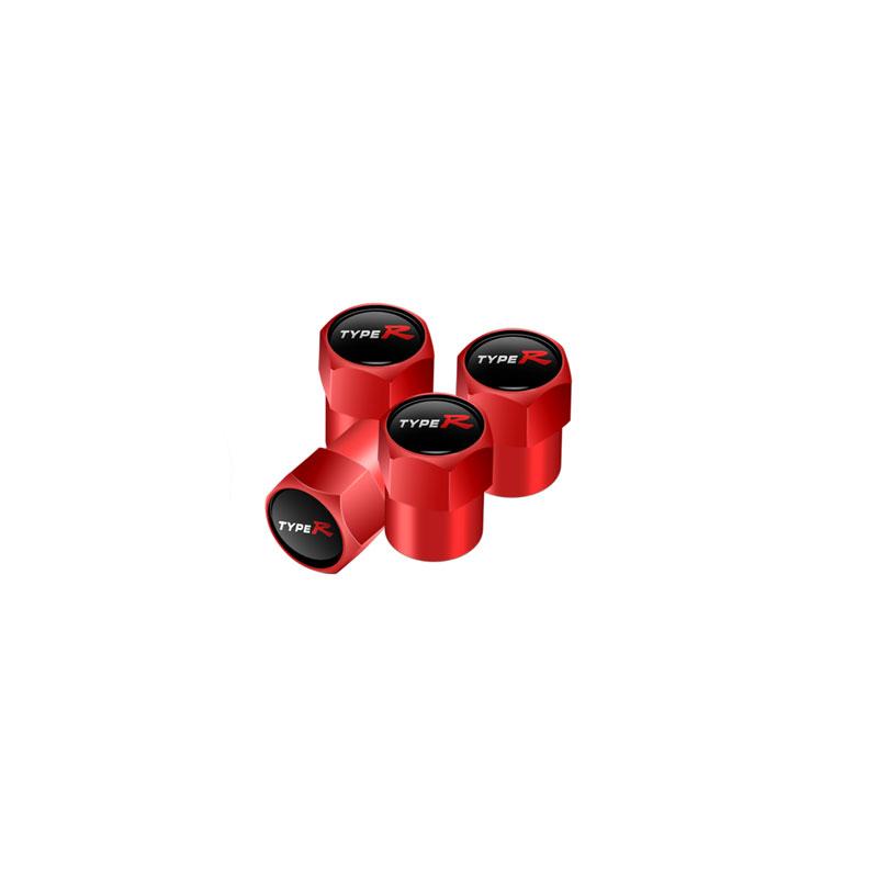 Car Decor 4Pcs Metal Type R Typer Logo Car Tire Valve Stem Cap Tire Wheel Stem Air Valve Caps For Accord Fit Civic CR-V