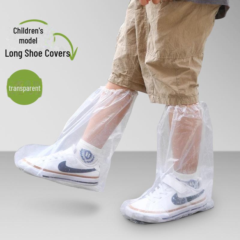 Couvre-chaussures jetables imperméables transparents - Épais, longs et emballés individuellement pour une utilisation en extérieur