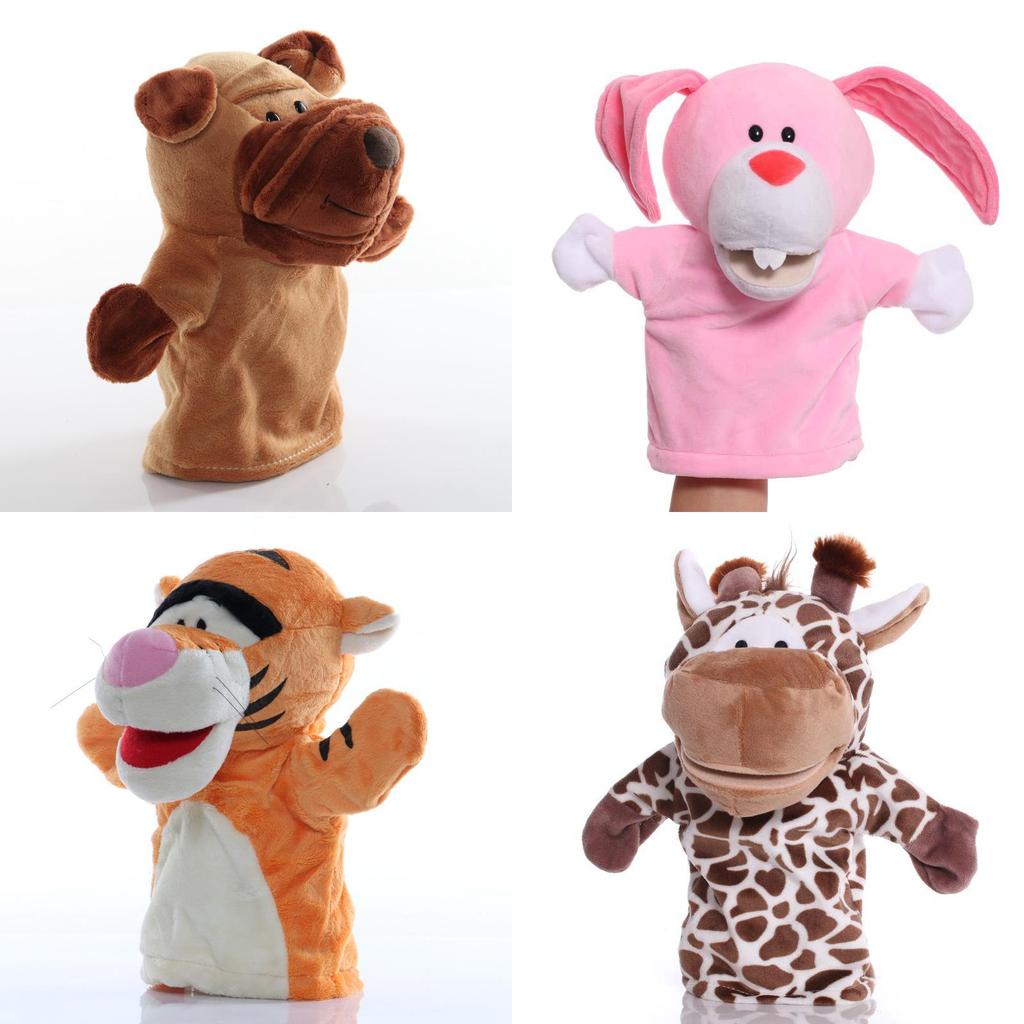 Wholesale Plush Toy Hand Puppet Cartoon Animal Doll With Movable Mouth Interactive Toy For Kindergarten And Parent-child Interaction 25cm Tall