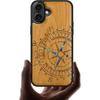 Carveit Magnetic Case for iPhone 16 Plus Case, Wood Artisan Engraved & Handmade Shell Inlaid, TPU Shockproof Cover, Compatible with MagSafe Wireless
