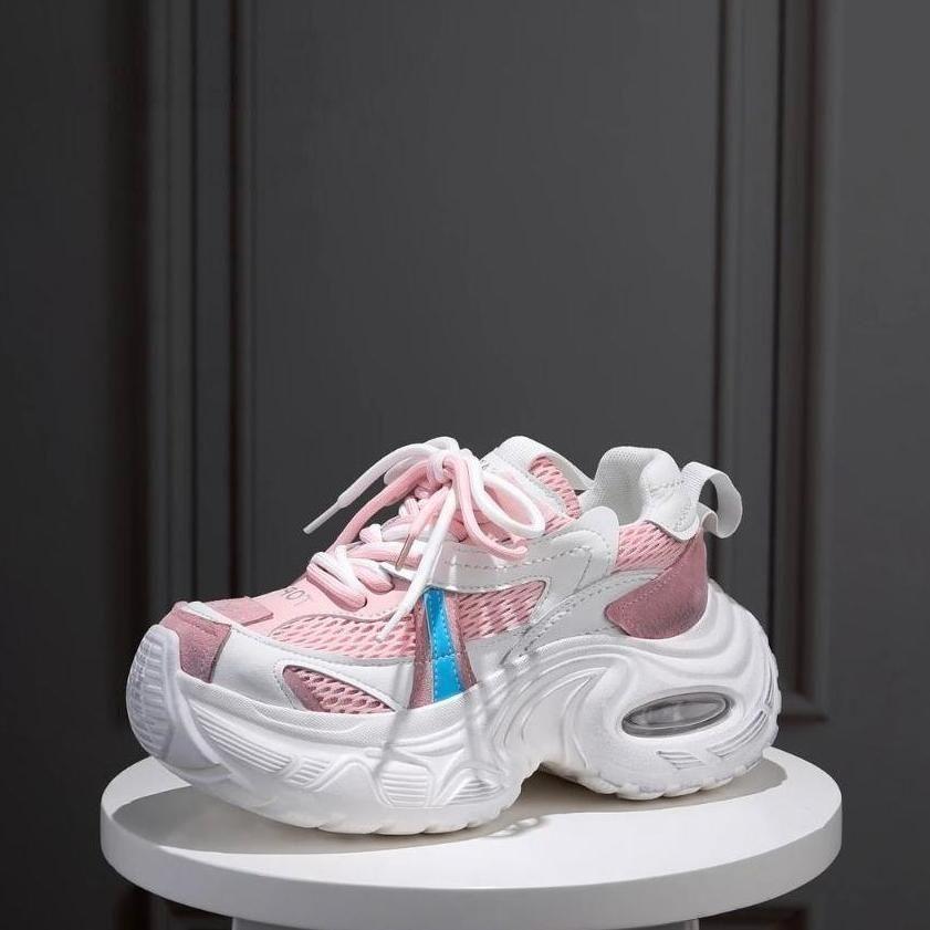 Mesh Breathable Thick-soled Dad Shoes Women's New Summer Heightening Lightweight Soft-soled Versatile Sports and Leisure Shoes