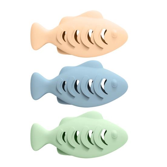 Silicone Fish Cat Toy Interactive Indoor Cats Feeder Toy Multi-Functional Treat Dispenser Kitten Teething Chew Toy Pet Supplies