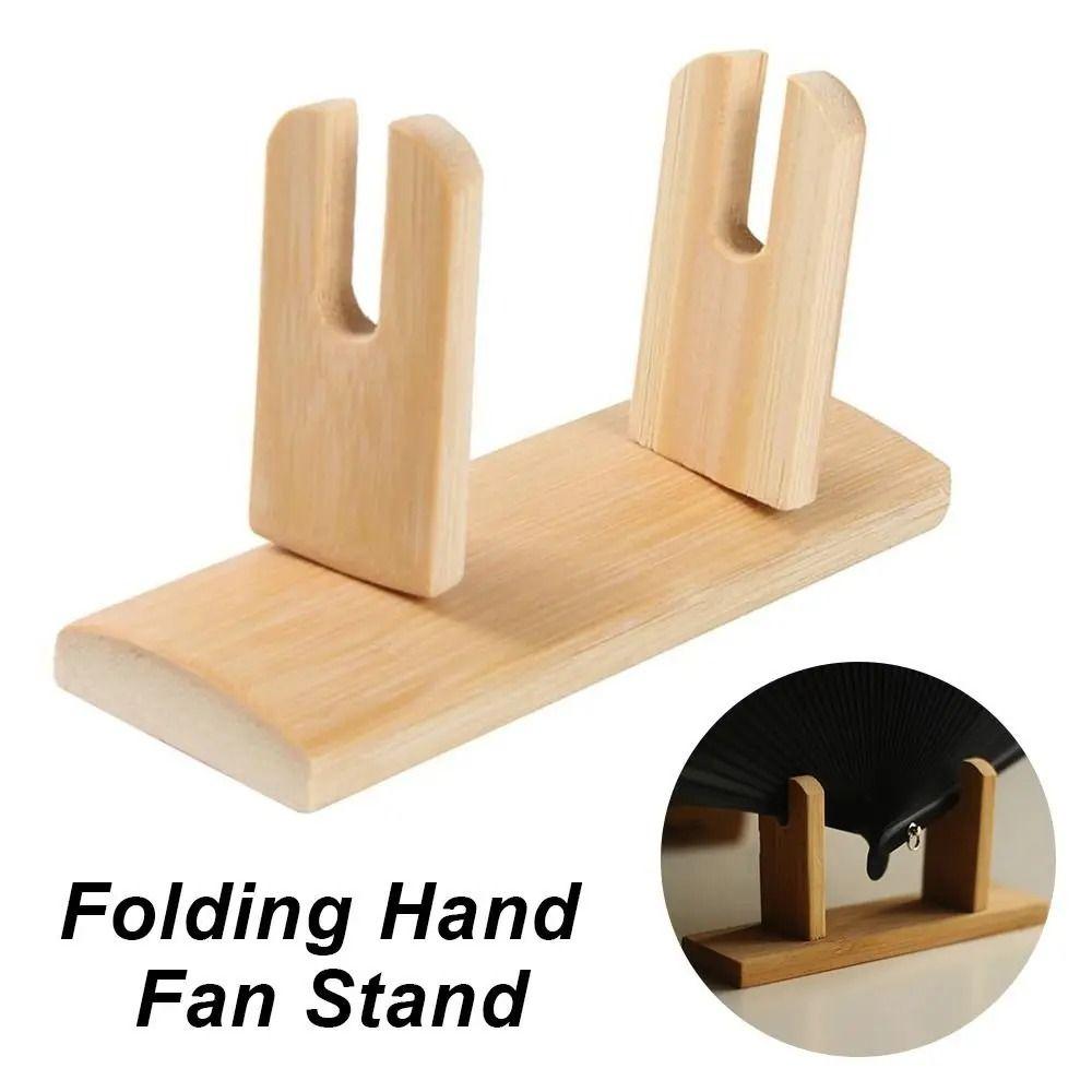 Durable Folding Hand Fan Stand Traditional Bamboo Frame Bamboo Display Holder  Home Decoration