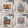 Nordic Style Plush Throw Pillow Case Abstract Keith Artwork Cushion Cover for Sofa Home Car Decor Geometric Art Print Pillowcase