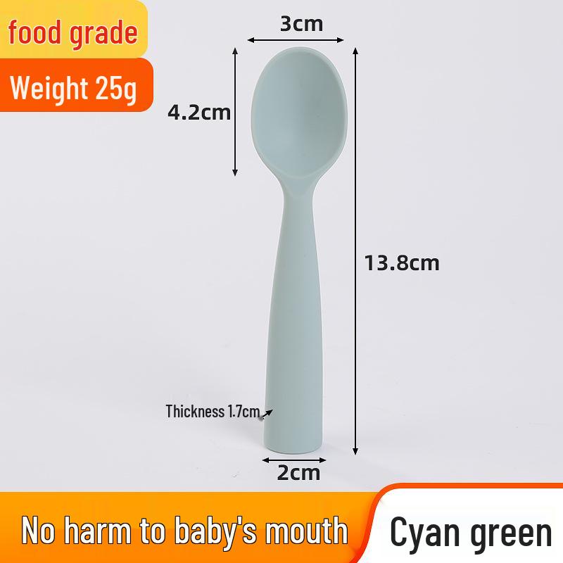 Baby Feeding Training Spoon - Silicone Long Handle for Infant Eating