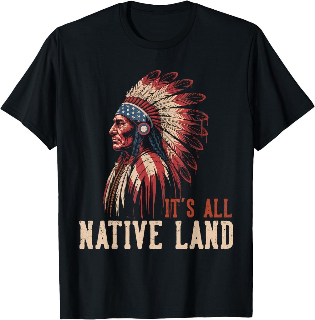 It is All Native Land Red Native American Saying Native Day T-Shirt, Unisex Tee