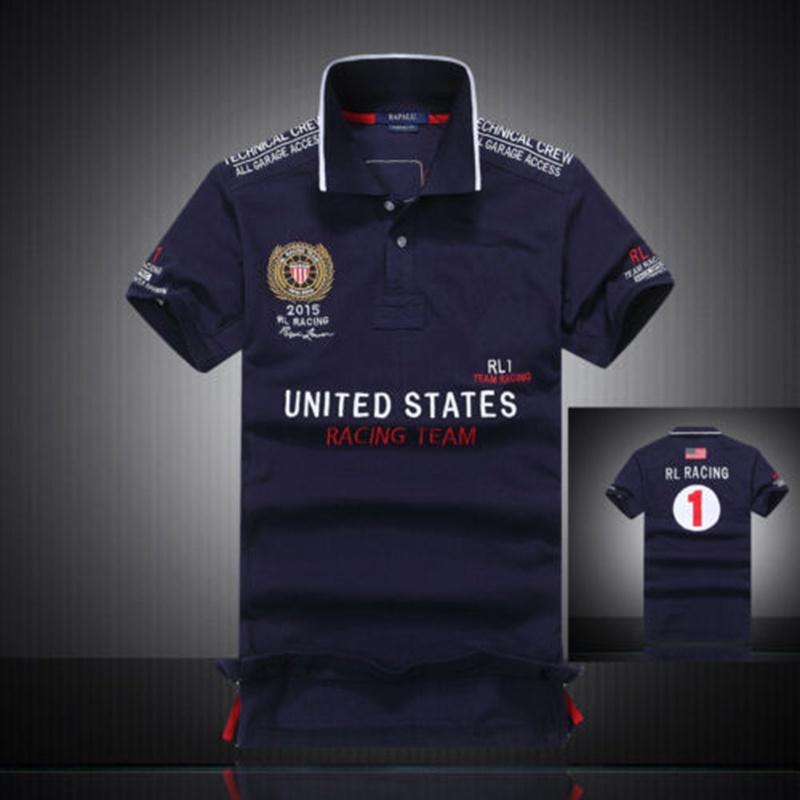 Nuova T-shirt da uomo a maniche corte Rl Racing Misto cotone Comodo Design classico